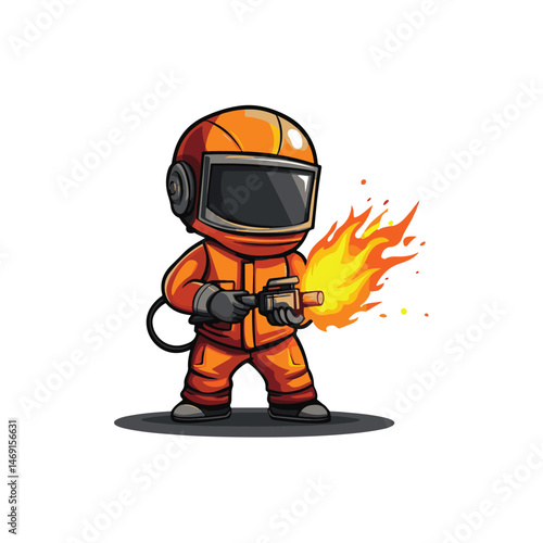 cute welder mascot vector design