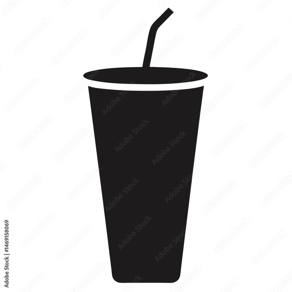 Isolated on white, a paper coffee cup with a plastic lid and straw holds the hot beverage Isolated on white, a paper coffee cup with a plastic lid and straw holds the hot beverage
