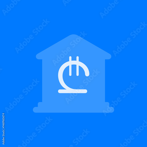 Filled Lari Bank Building Icon