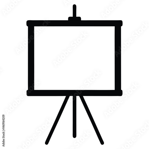 A wooden easel displays a blank canvas, ready for art or a business presentation screen