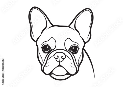 French Bulldog face Silhouette Vector