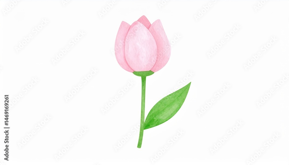 Vibrant pink tulip in full bloom, a closeup of spring's delicate beauty Vibrant pink tulip in full bloom, a closeup of spring's delicate beauty