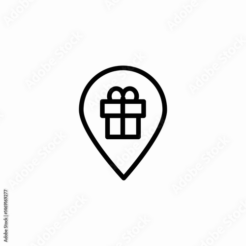location gift icon sign vector