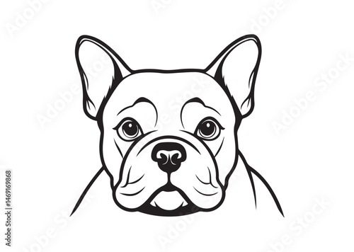 Bulldog Peeking Silhouette Vector