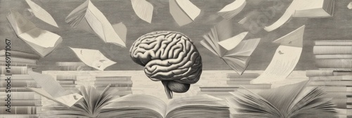 Exploring the Connection Between Knowledge and Learning With an Illustrated Brain and Flying Pages Generative AI