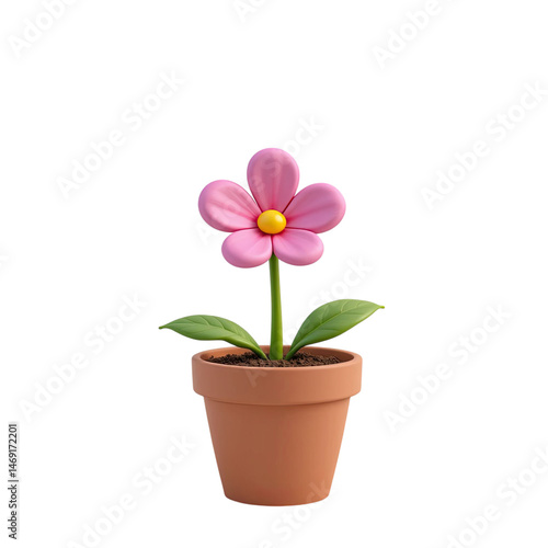 Wallpaper Mural 3D Pink Flower Pot Icon PNG Transparent Background Image Beautiful Flower Pot Vibrant 3D Flower Pot Design Icon Torontodigital.ca