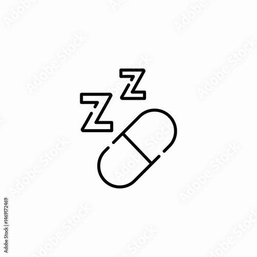 sleeping pill icon sign vector