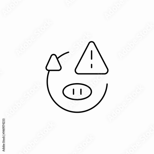 warning pig icon sign vector