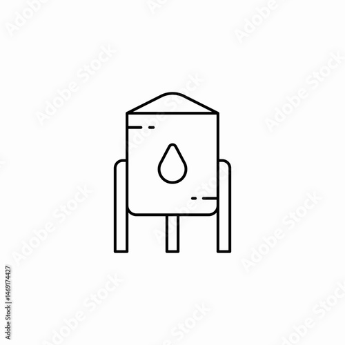 water tower icon sign vector