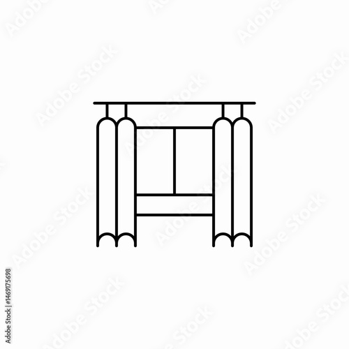 window curtains icon sign vector