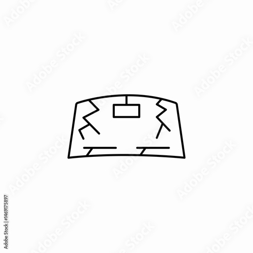 windshield damage icon sign vector