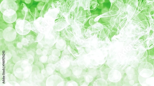 Wallpaper Mural Light white mist hovering above a lush green background, adding a soft and ethereal feel to the vibrant natural setting. Torontodigital.ca