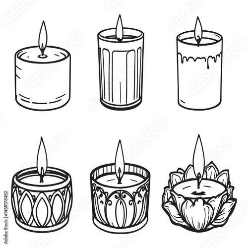 Hand Drawn Tealight Candle Sketch for Cozy Settings