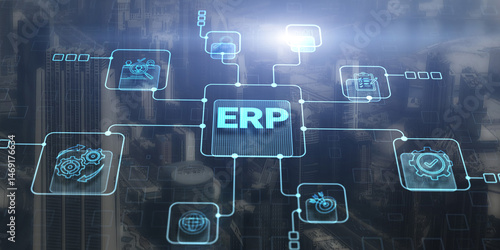 Enterprise Resource Planning ERP Management Business Technology Concept