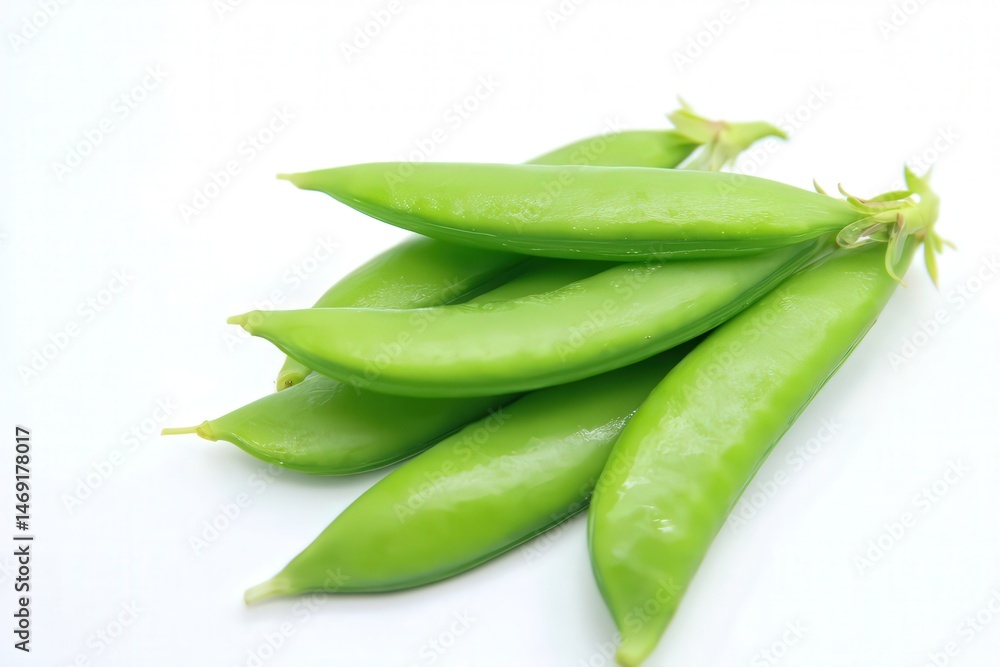 Fresh green snow peas on white background
Fresh green snow peas on white background