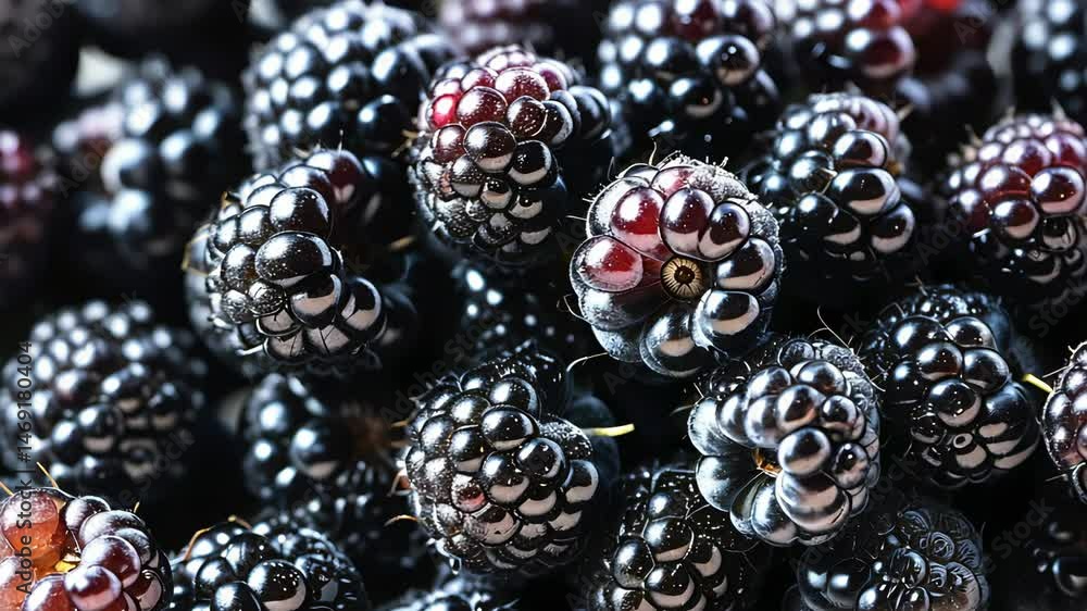Close-up of ripe frost blackberries with ice crystals, bright color, naturalness. Macro photography of fresh juicy berries is ideal for healthy eating, vegan recipes, culinary projects. Close-up of ripe frost blackberries with ice crystals, bright color, naturalness. Macro photography of fresh juicy berries is ideal for healthy eating, vegan recipes, culinary projects.