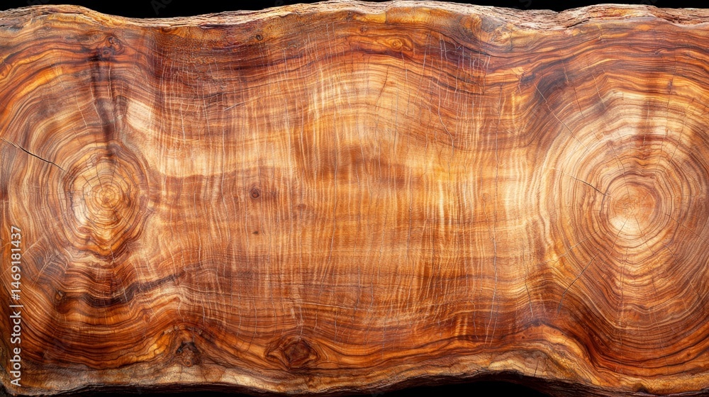 Naklejka premium Exquisite Close-Up of a Polished Wooden Surface with Rich Grain Patterns and Textures