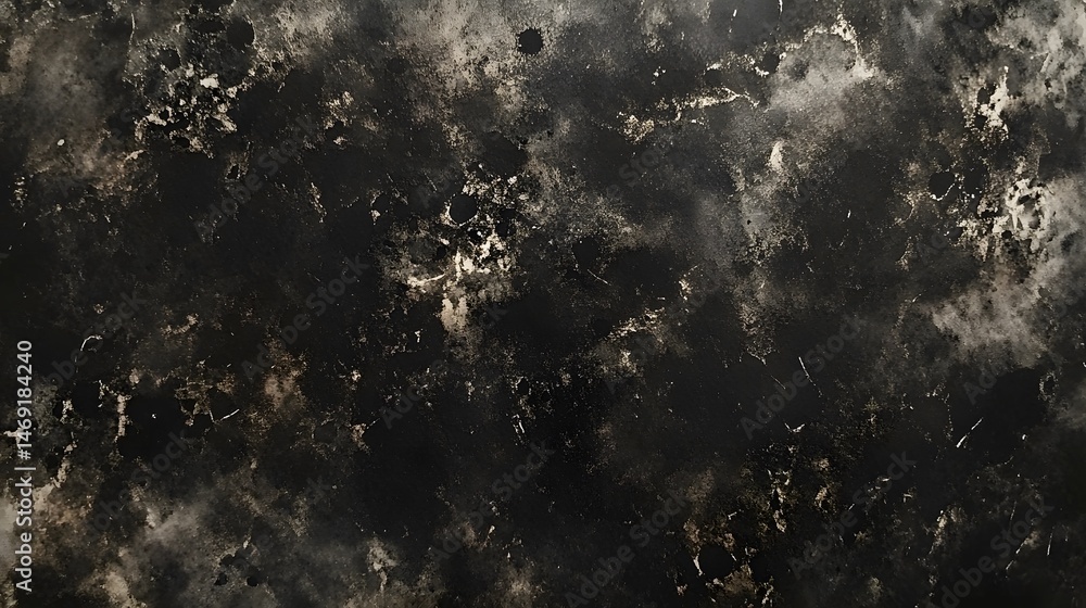 Obraz premium Abstract dark mottled surface texture with light splotches.