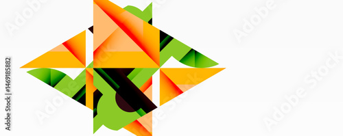 Abstract geometric shapes overlap, creating dynamic composition. Orange, green hues dominate white background. Modern design element. Free Download Abstract geometric shapes overlap, creating dynamic composition. Orange, green hues dominate white background. Modern design element. - GFXLoad