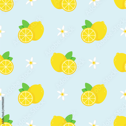 Seamless pattern with cute lemon.