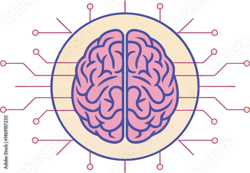 Brain and Technology Concept Illustration