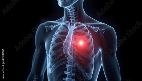 Wallpaper Mural Human Anatomy X-ray with Chest Pain Torontodigital.ca