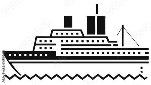 Majestic ocean liner a symbol of travel adventure and exploration depicted in elegant monochrome