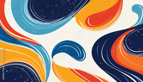 Unique ribbon styled modern abstract backdrop