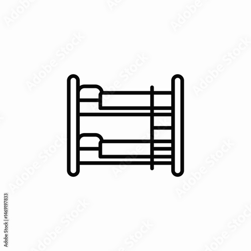 bunk bed icon sign vector