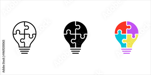 problem solving icon set. business line icon style. vector illustration on white background