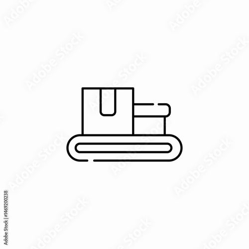 conveyor boxes icon sign vector