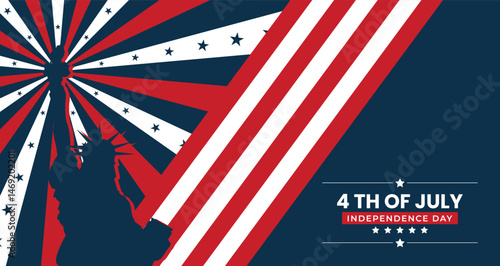 Fourth of July. Independence Day of the USA banner.