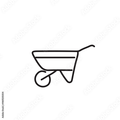 Simple outline drawing of a hand-truck
