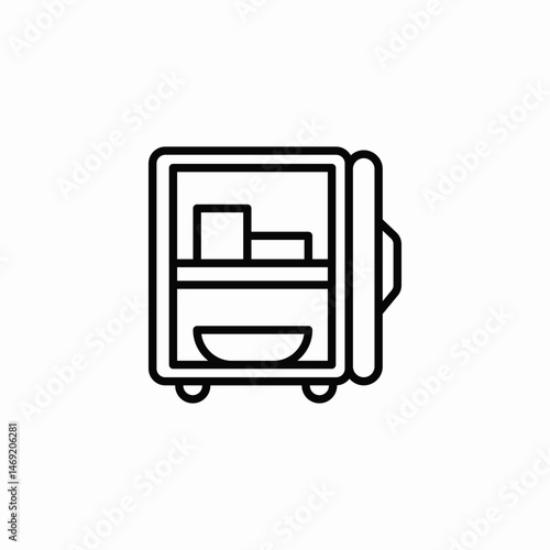 mini fridge icon sign vector