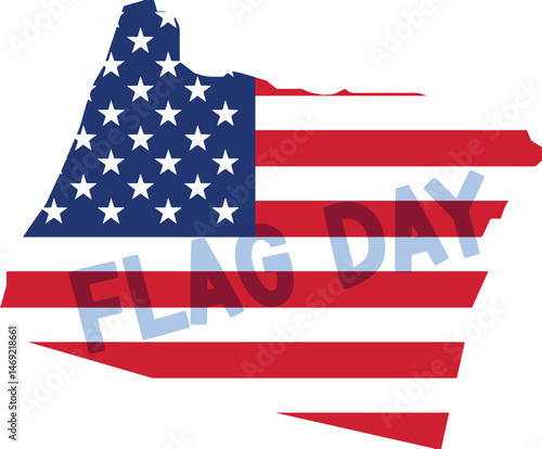 14 June Flag Day vector illustration , social media post , banner, USA Flag Day celebration 
