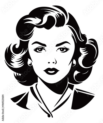 Classic Woman Bob Hair Vintage Illustration