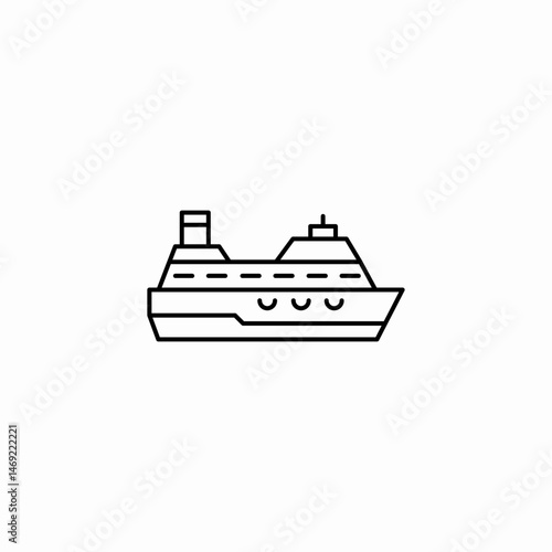 cruise ship icon sign vector