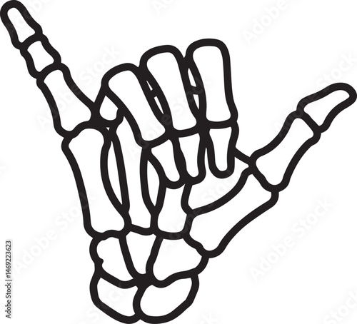 Shaka Skeleton Hand Vector