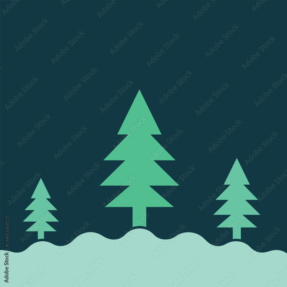 Obraz premium Simple Winter Trees Landscape Background.