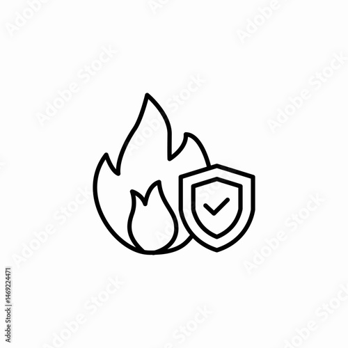 fire insurance icon sign vector