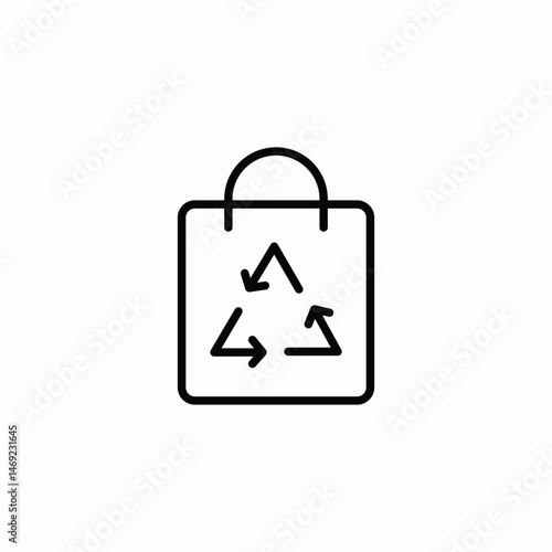 recycled tote bag icon sign vector