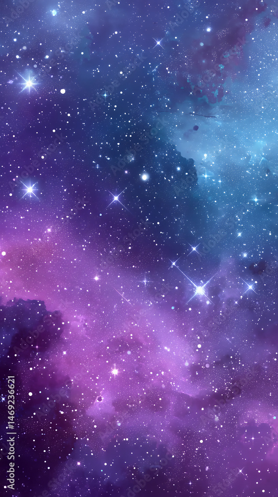 Naklejka premium カラフルな星雲 宇宙の背景素材