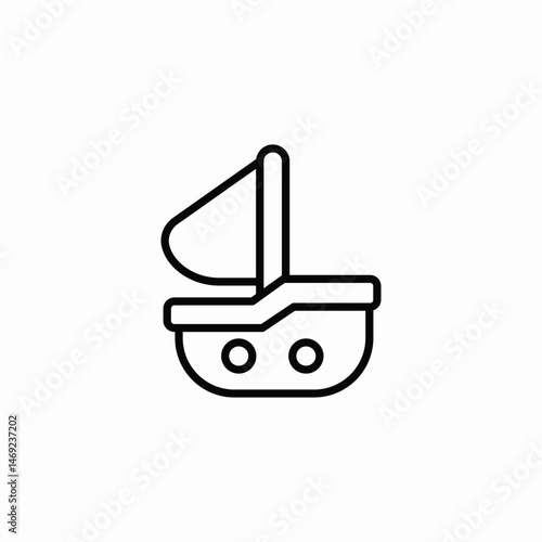 toy boat icon sign vector