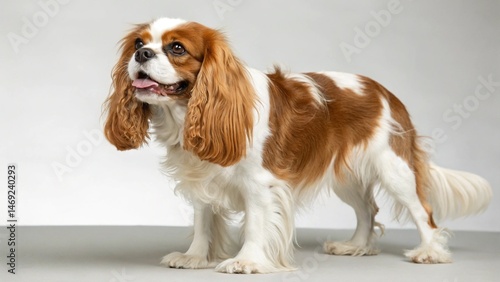 Cavalier King Charles Spaniel on studio background
