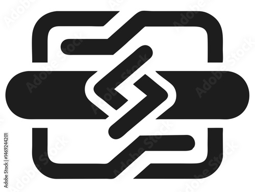 Git merge icon silhouette illustrating software development and version control