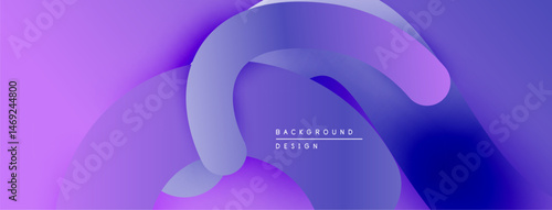 Abstract fluid shapes, purple gradients create modern background. Soft curves overlap, forming dynamic visual composition.
