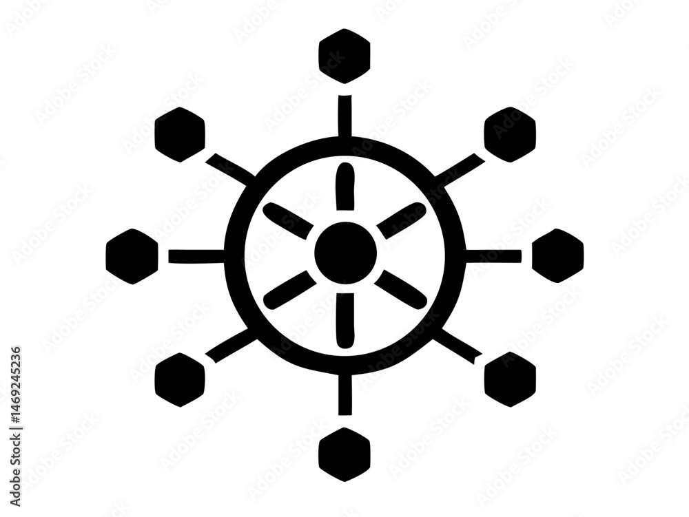 Obraz premium Kubernetes cluster icon silhouette design depicting cloud computing technology