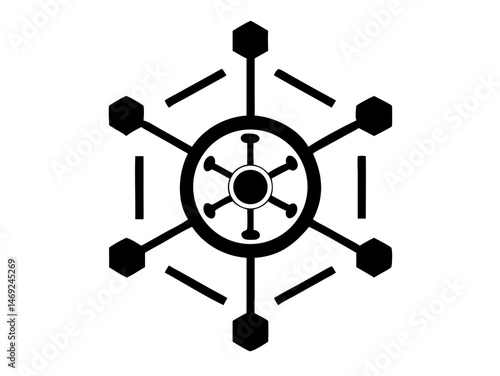 Kubernetes cluster silhouette icon representing cloud computing technology