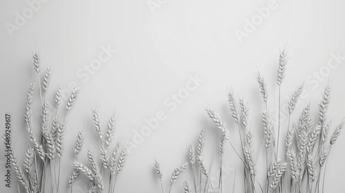 Ears of wheat on white background 
