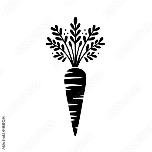 Black and White SVG of a Carrot Icon
